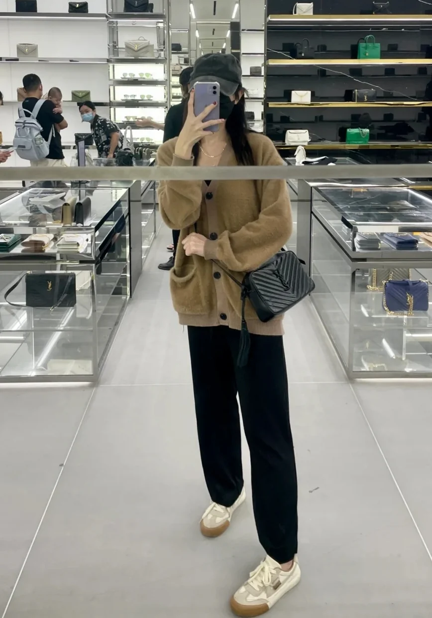 Стеганая сумка для фотоаппарата YSL - черная