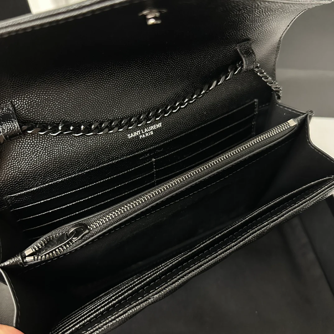 YSL Monogram Caviar WOC - Черный - 22 см