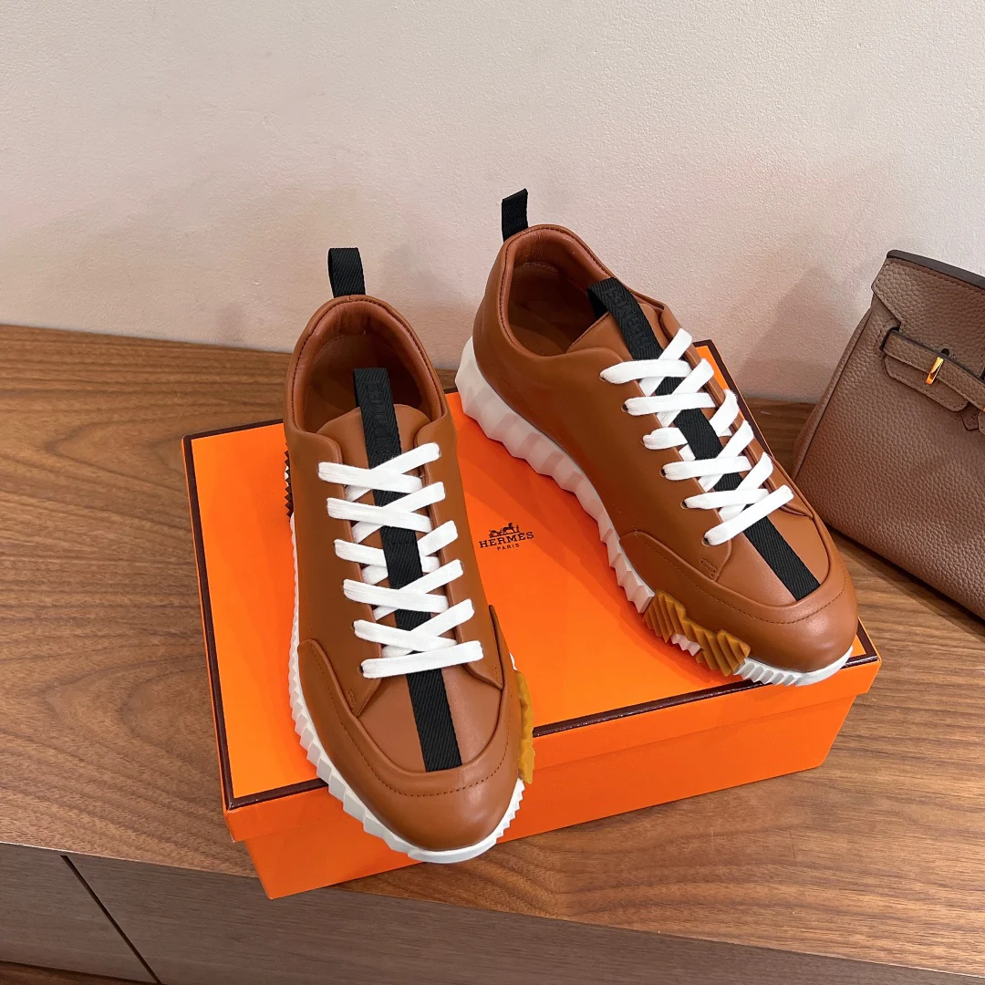 Повседневные туфли Hermes 2024 - коричневые