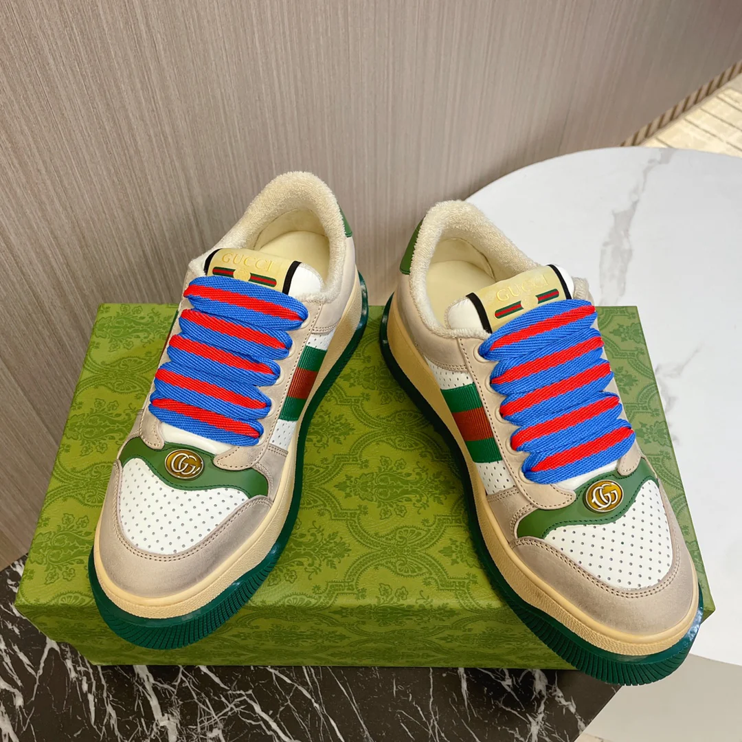 Новинка Gucci 2023 года - Туфли на платформе Dirty Shoes - Зеленые
