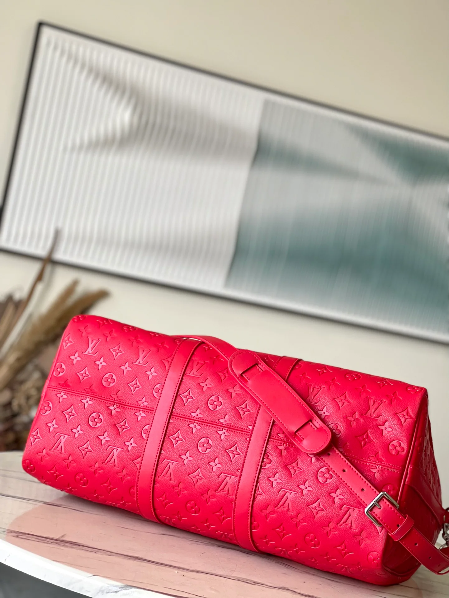 m23750-LV-keepall-bandouliere-travel bag-red