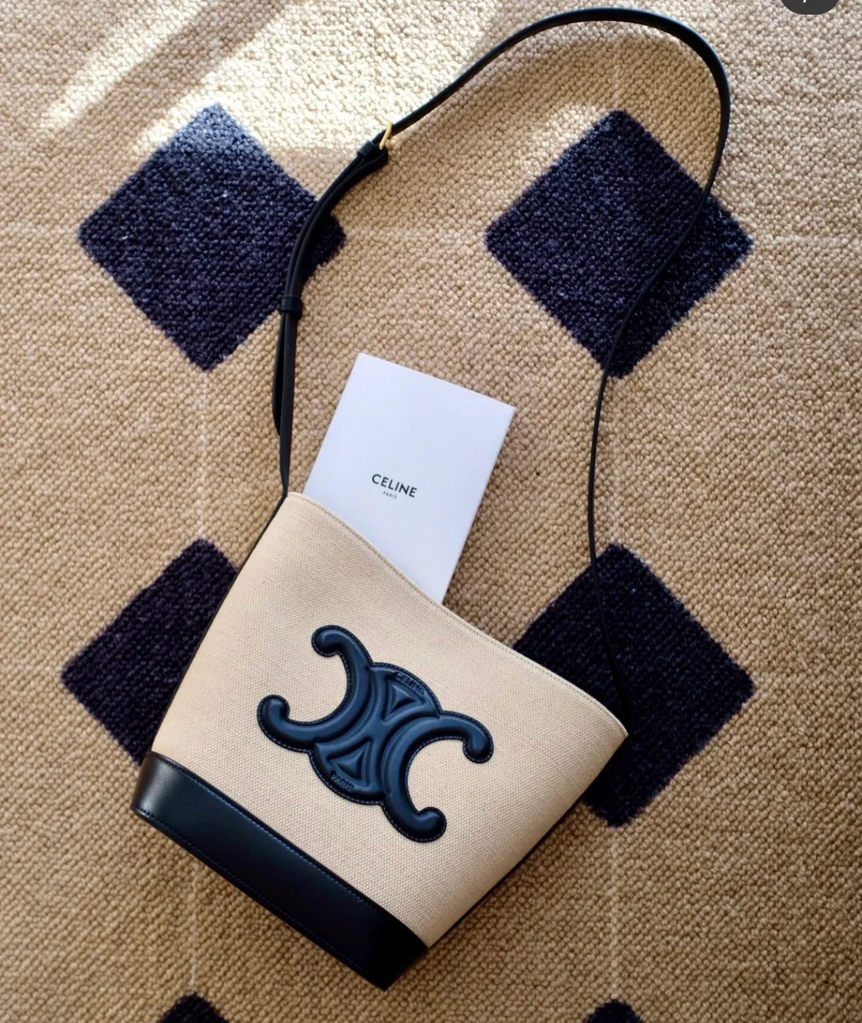 Маленькая сумочка-ведро Celine-cuir-triomphe