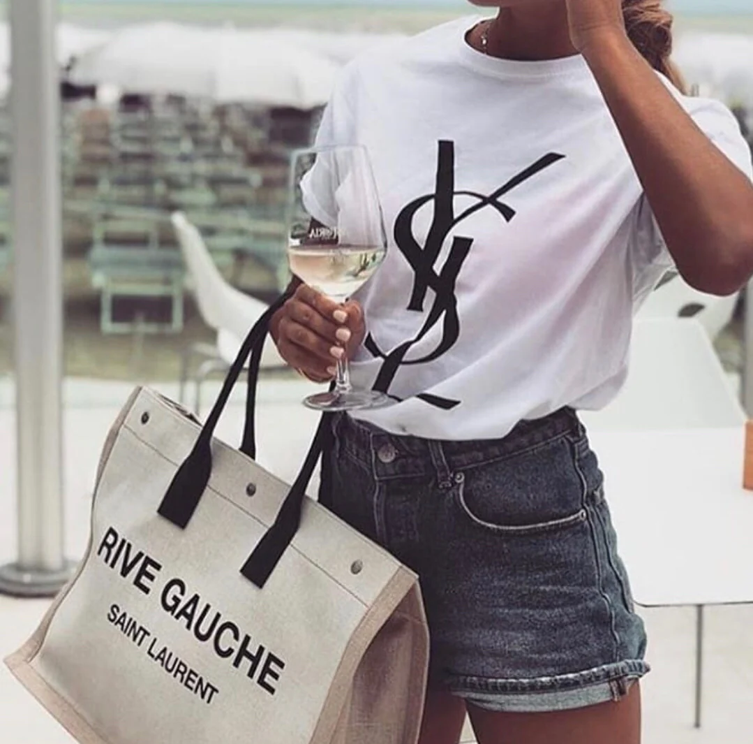 Сумка-тоут YSL Rive Gauche (сумка для покупок Left Bank) - черная