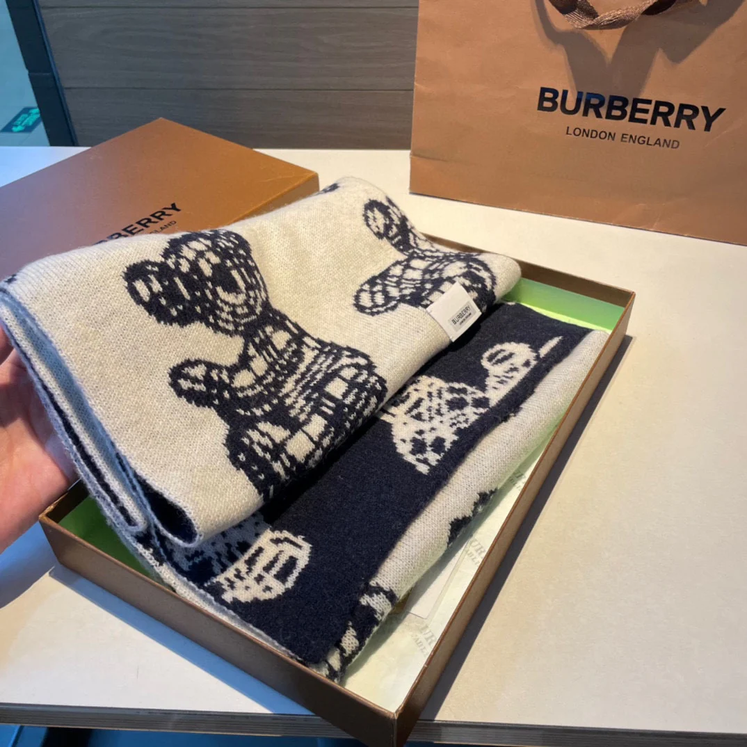 Вязаный кашемировый шарф Burberry - 30 см - 180 см - 100 см - Кашемир - 1 см