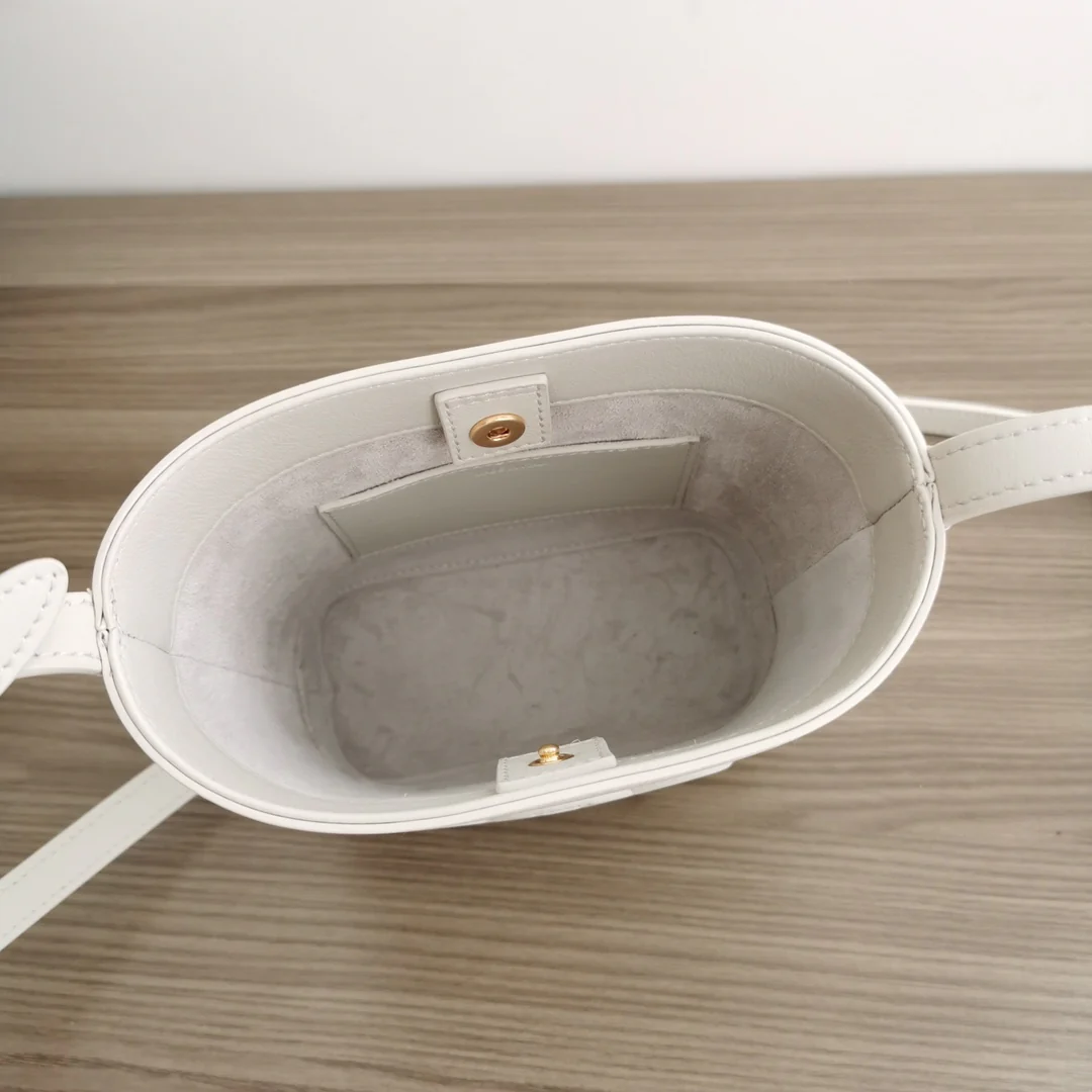 Сумка-ведро Celine с тиснением - Мини - Белая