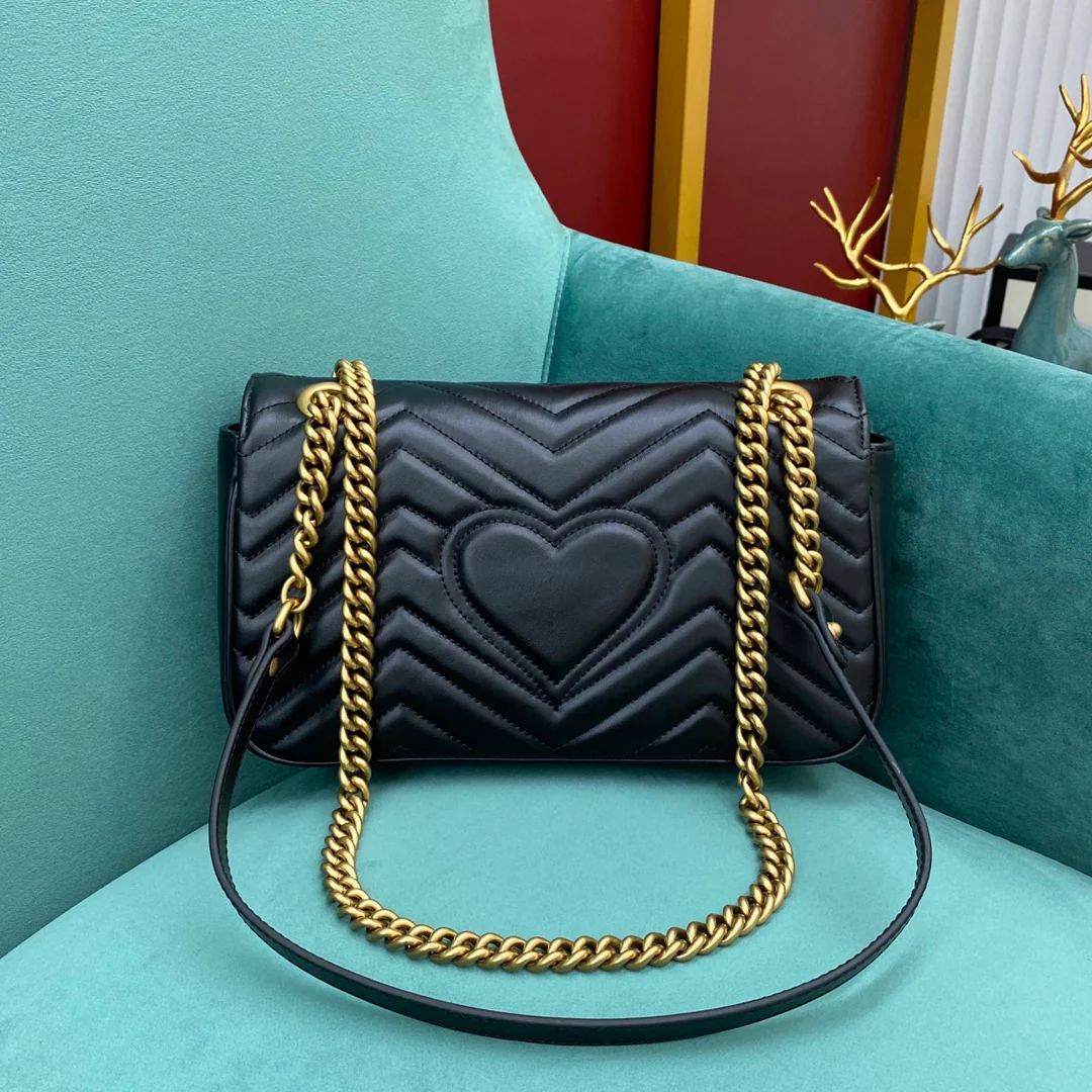 Gucci Marmont Black Medium 26cm - 26-7-5cm