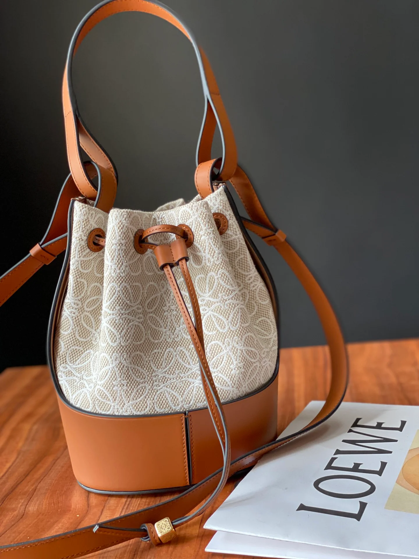 Loewe - Новая сумка-ведро из жаккардовой ткани - Маленький размер