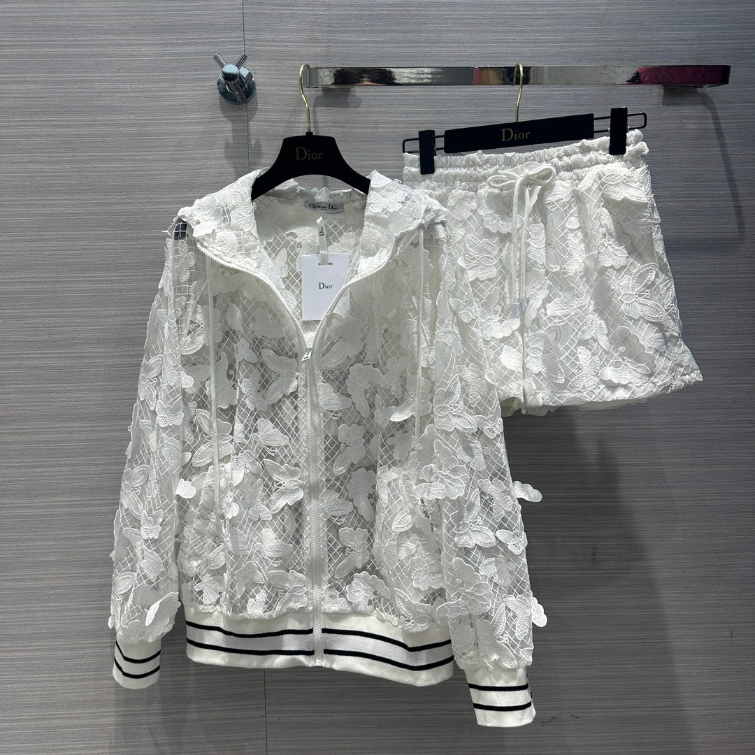 Dior - Комплект из куртки и жакета с капюшоном и цветочным принтом 