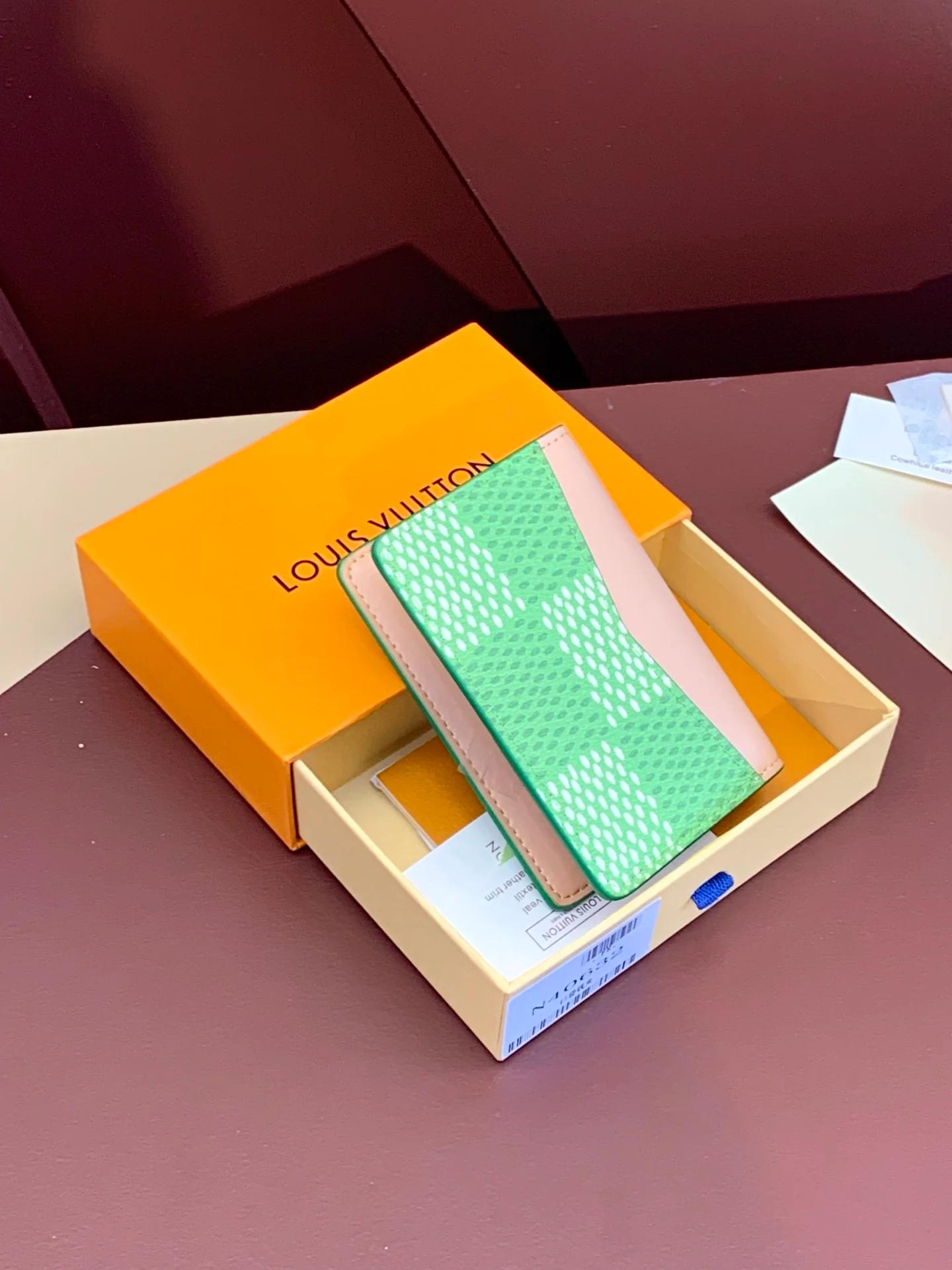 LV-n40632-Карманный кошелек с клетчатым узором