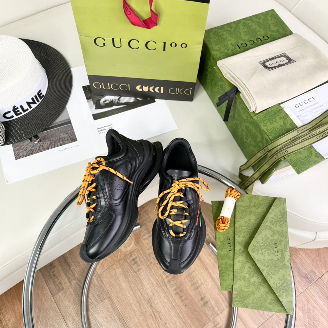 Новинка Gucci 2022 года - Массивные туфли - Женский стиль - Черные