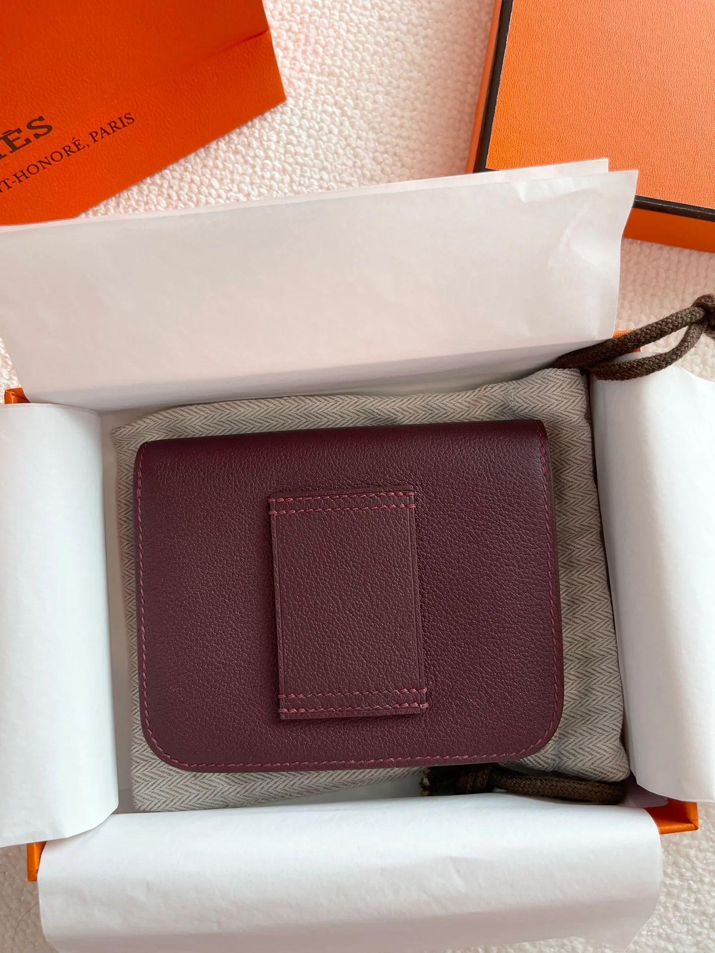 Hermes Constance Mini 19 Saddle Red Epsom Gold Buckle