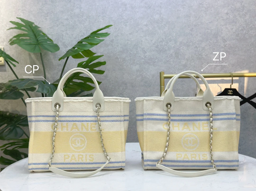 Пляжная сумка Chanel 25c, косметичка, ярко-желтая.