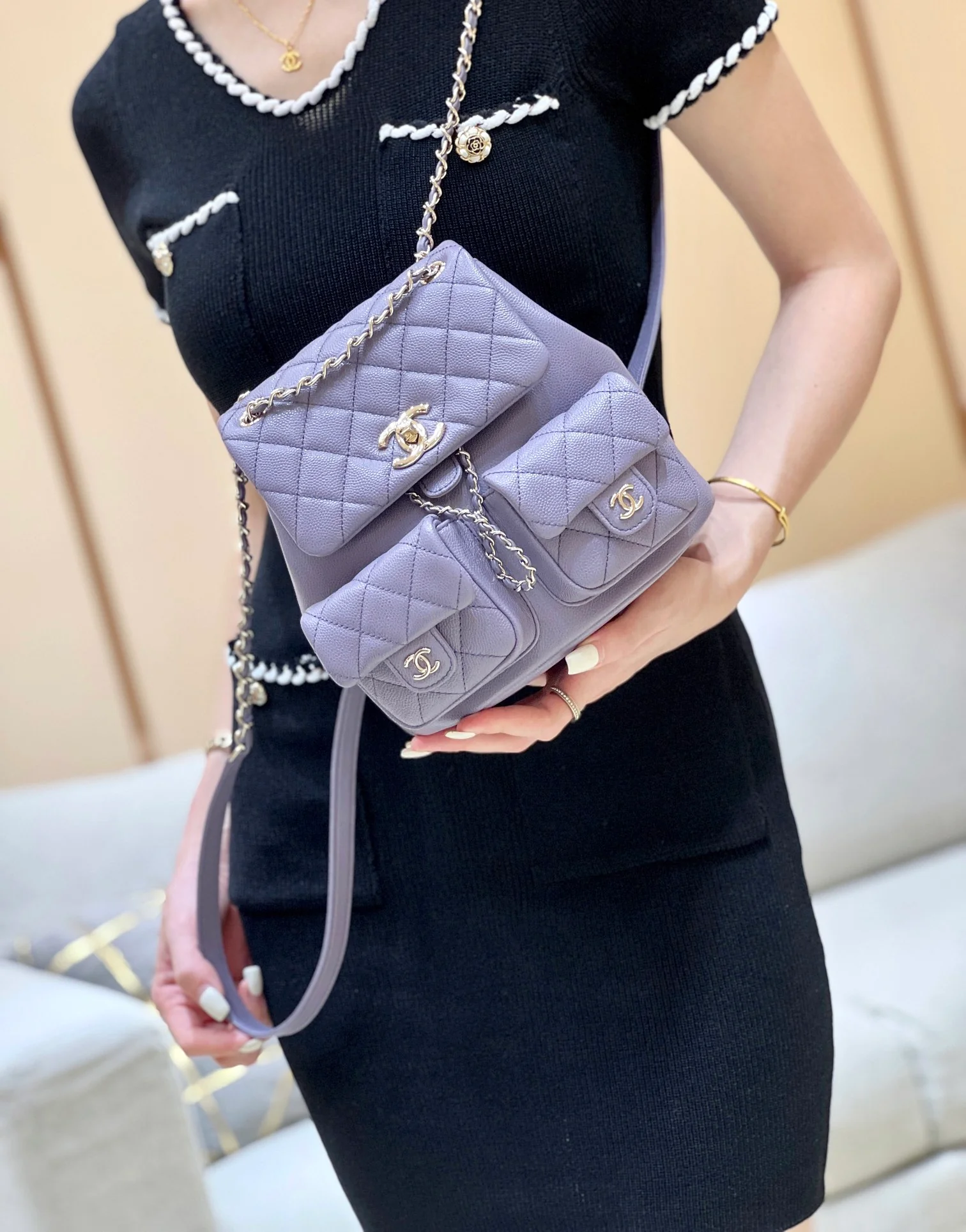 Рюкзак Chanel-Duma Frog — фиолетовый