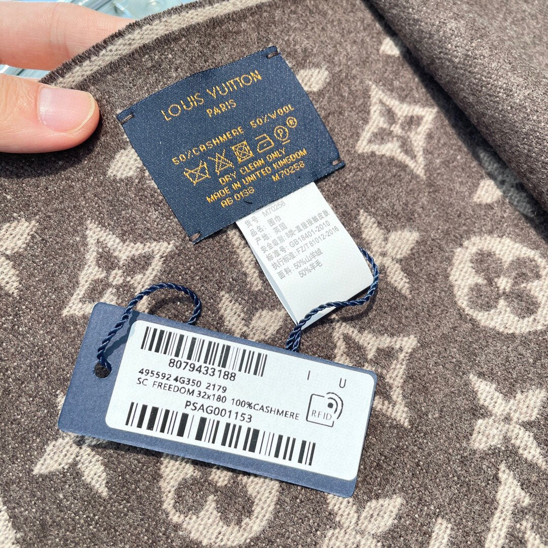 Мужской кашемировый шарф LV