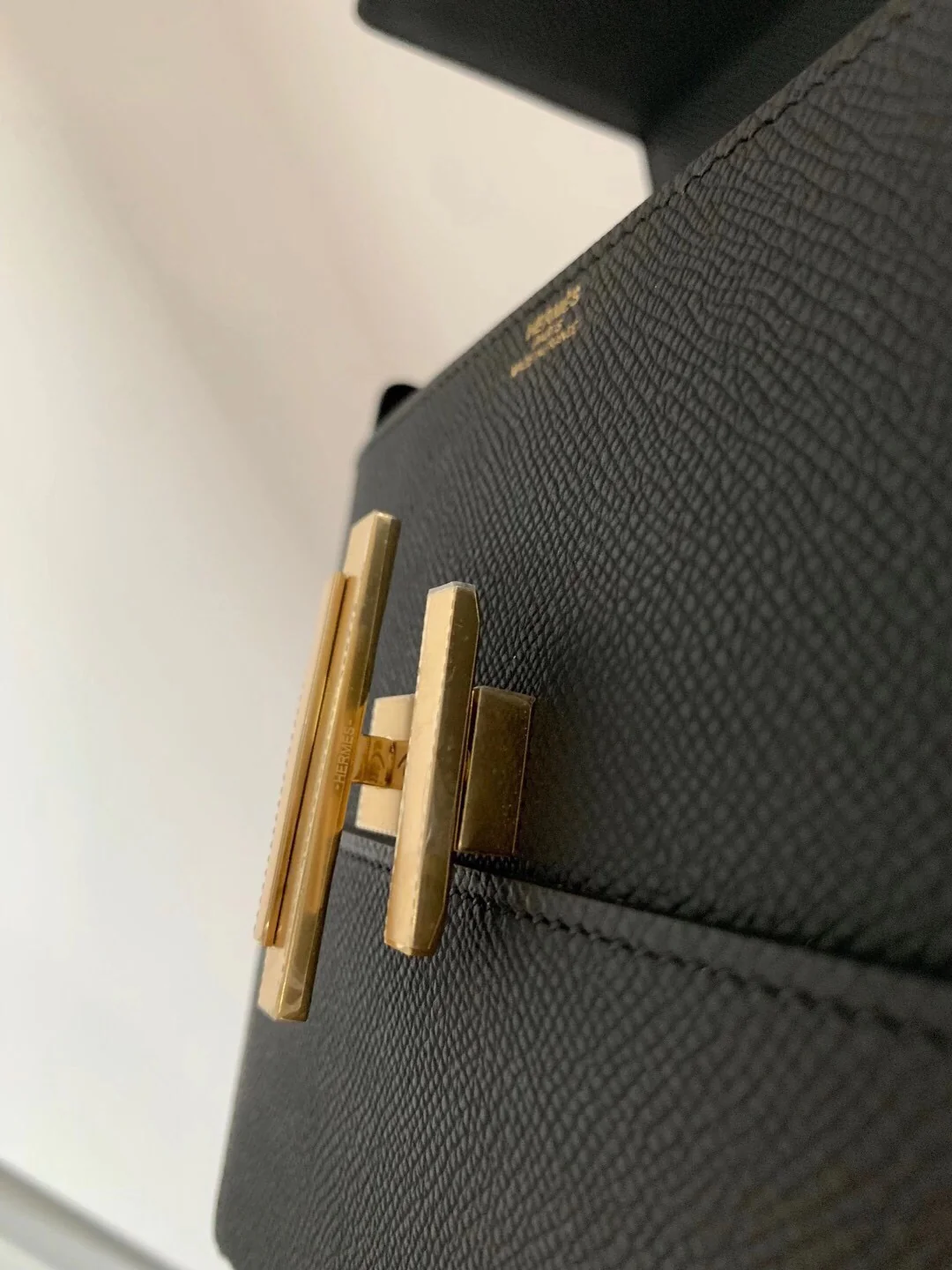 Hermes Cinhetic 24-Epsom Black with Light Gold buckle
