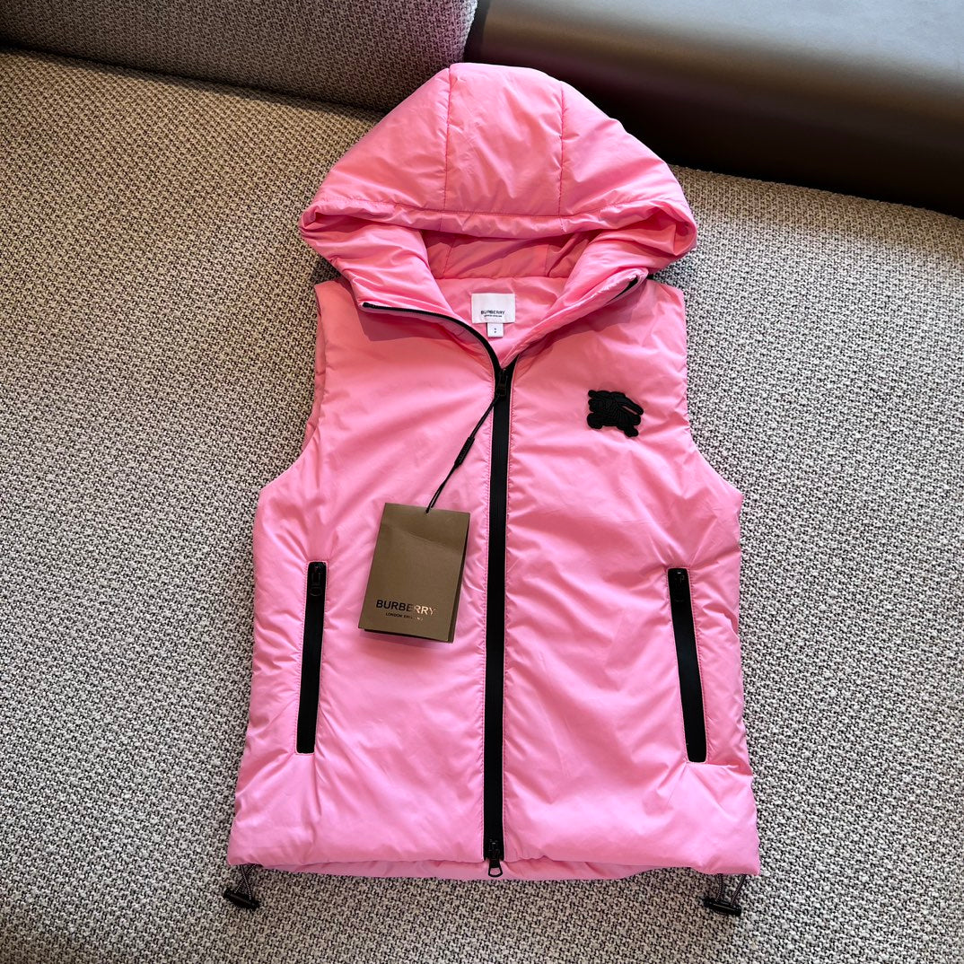 Куртка-жилет Burberry 2403 с капюшоном и логотипом для верховой езды