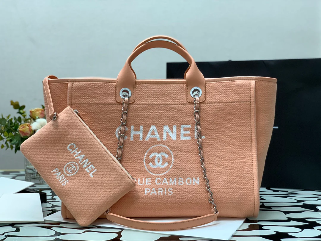 Пляжная сумка Chanel из коллекции осень/зима 2022 — розовая — большая