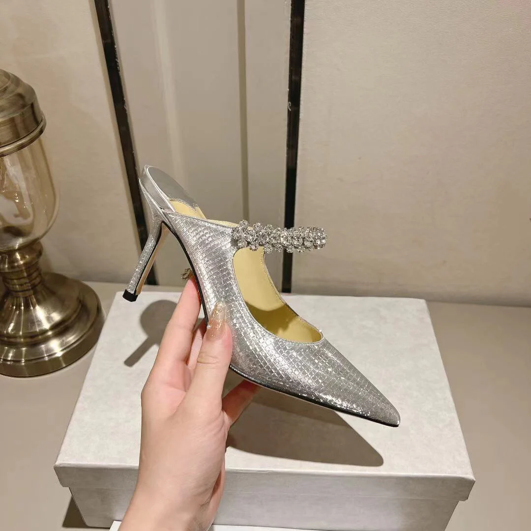 Сандалии на высоком каблуке Jimmy Paris Window Custom Design - Bling Bling - 10 см - серебристые