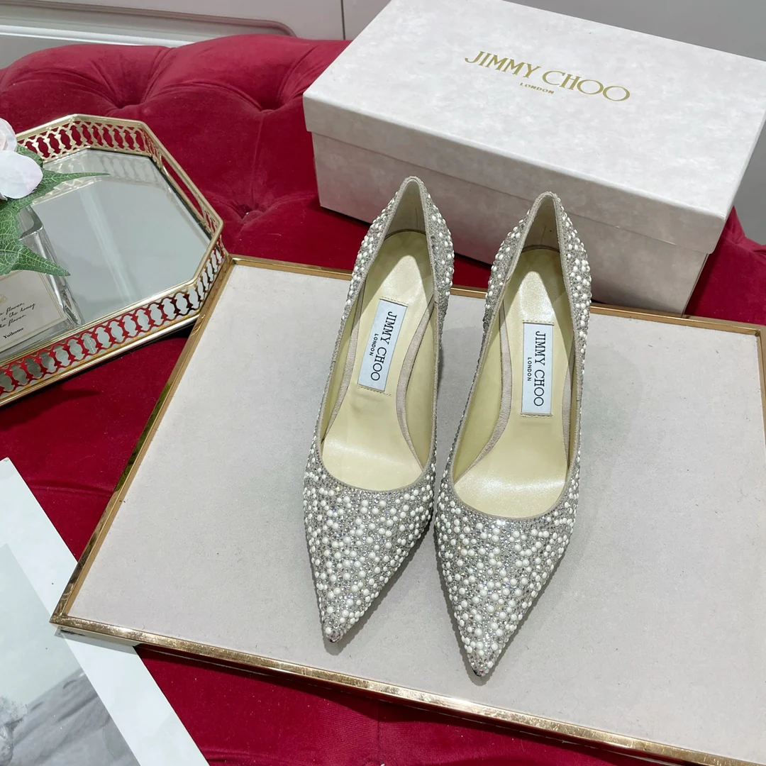 Джимми - Перламутровое лицо - Туфли на высоком каблуке с острым носком