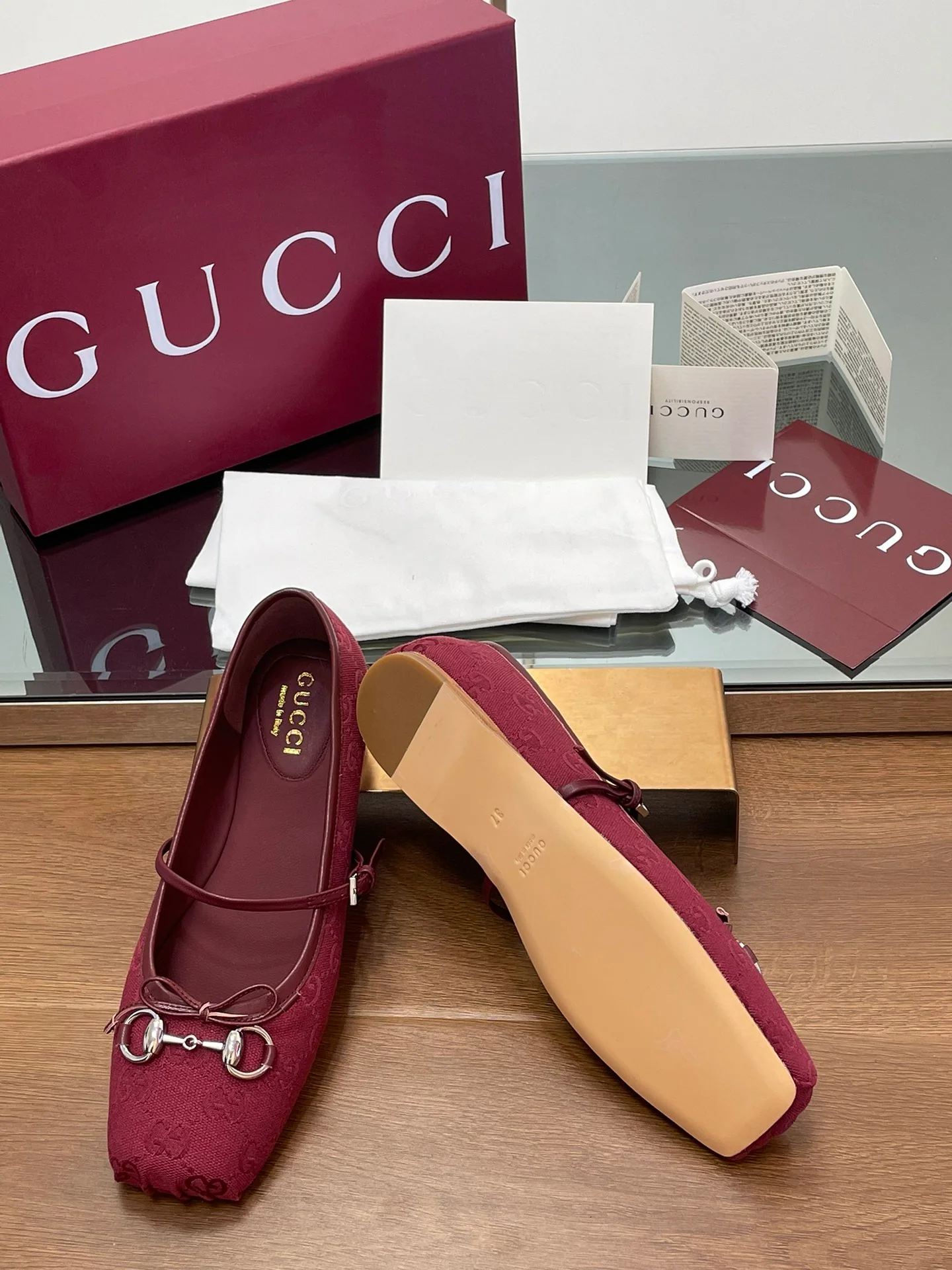 Балетки Gucci 2024 - красные