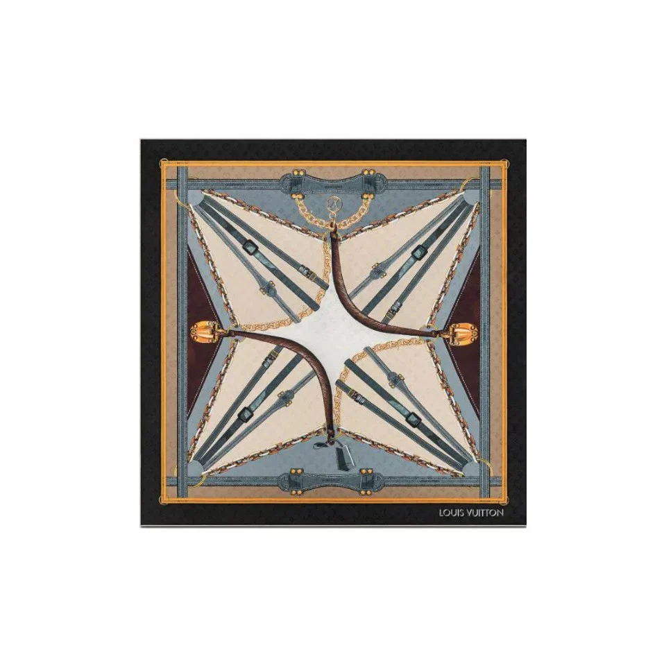 LV - Кожаный Plaza - Шелковый шарф