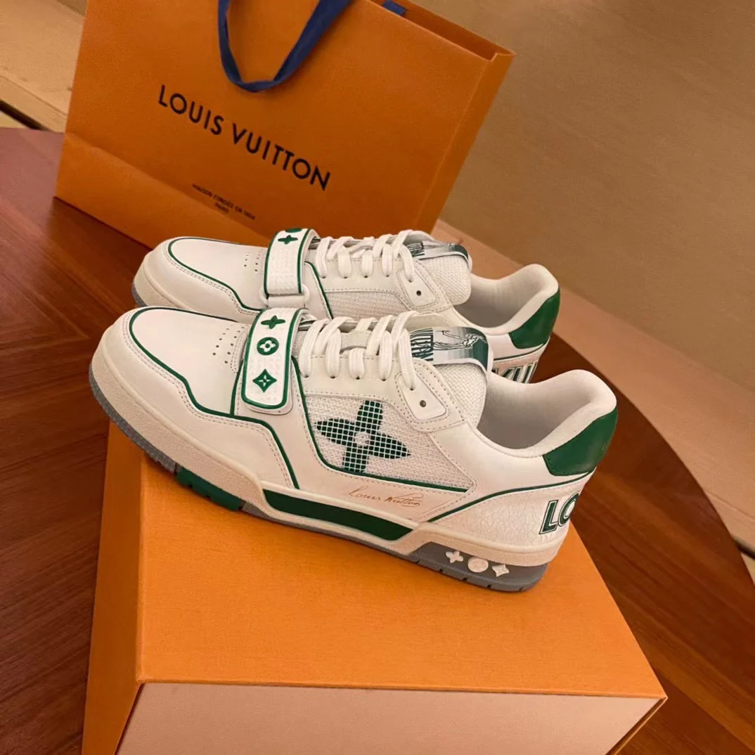 Кроссовки LV Trainer Series - на липучках - унисекс - бело-синие