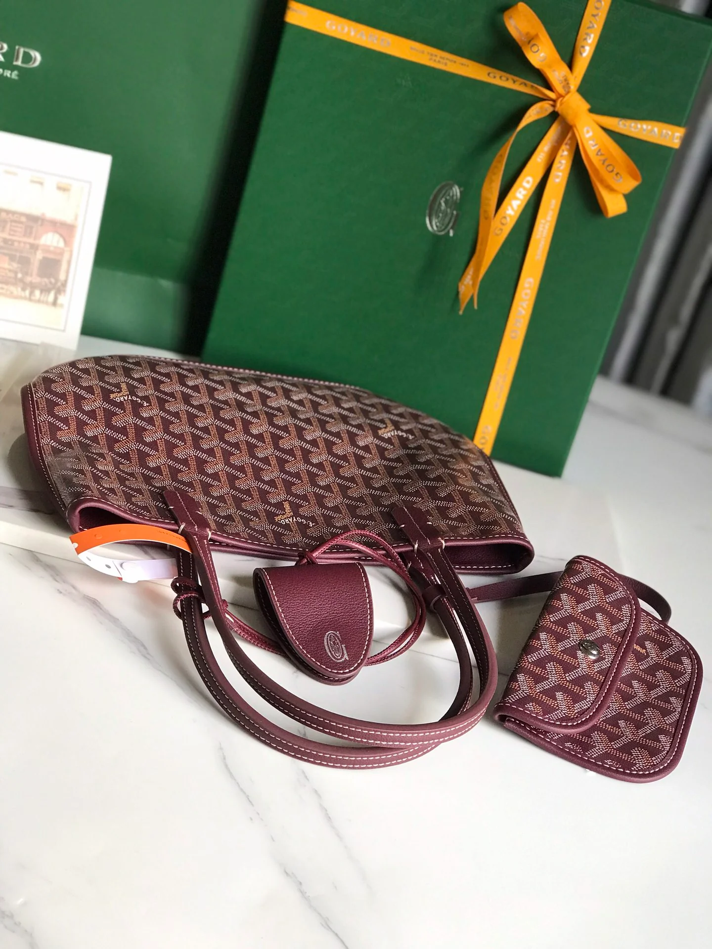 Мини-сумка Goyard Anjou - бордовый