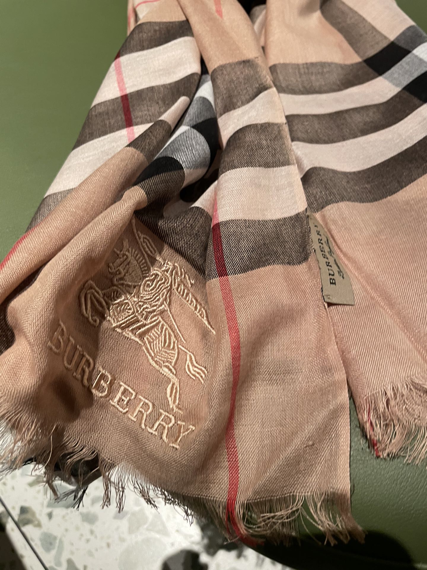 Классический клетчатый шарф для верховой езды Burberry - 80-190 см - Кашемир Кашмир Хайленд