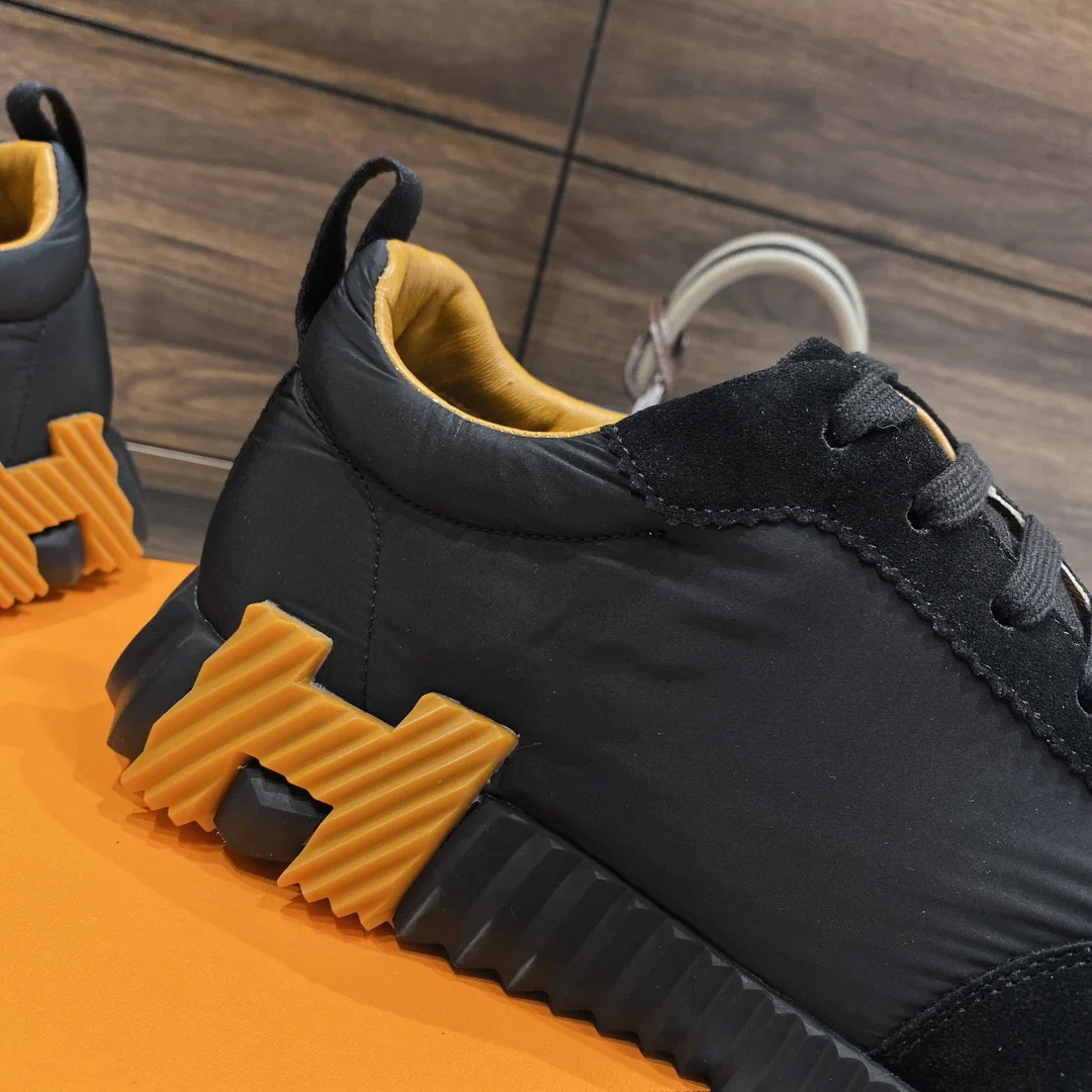 Весенняя коллекция Hermes 2022 — Спортивная повседневная обувь — Унисекс — Черно-желтая