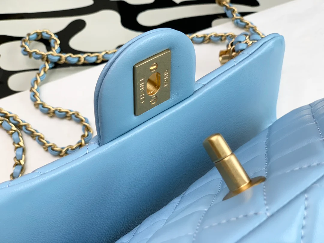 Chanel 2022 Walnut Gold Ball Square Fat Bread