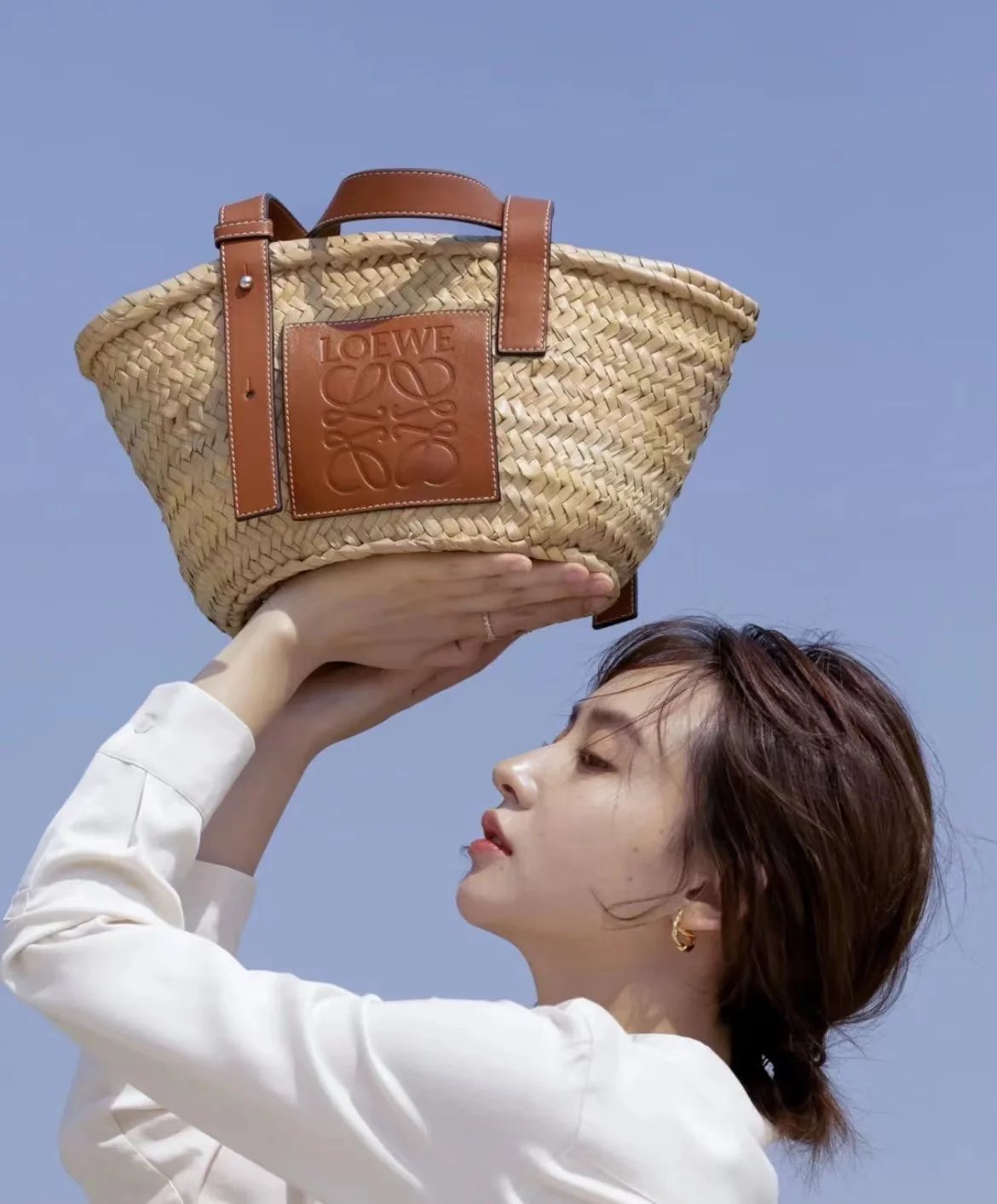 Соломенная сумка Loewe - 33 см - Маленькая - Коричневая