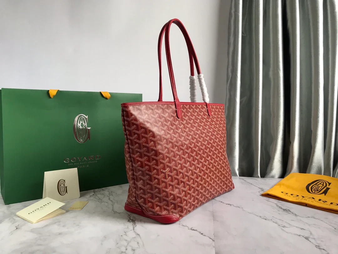 Большая сумка-тоут Goyard на молнии - красная