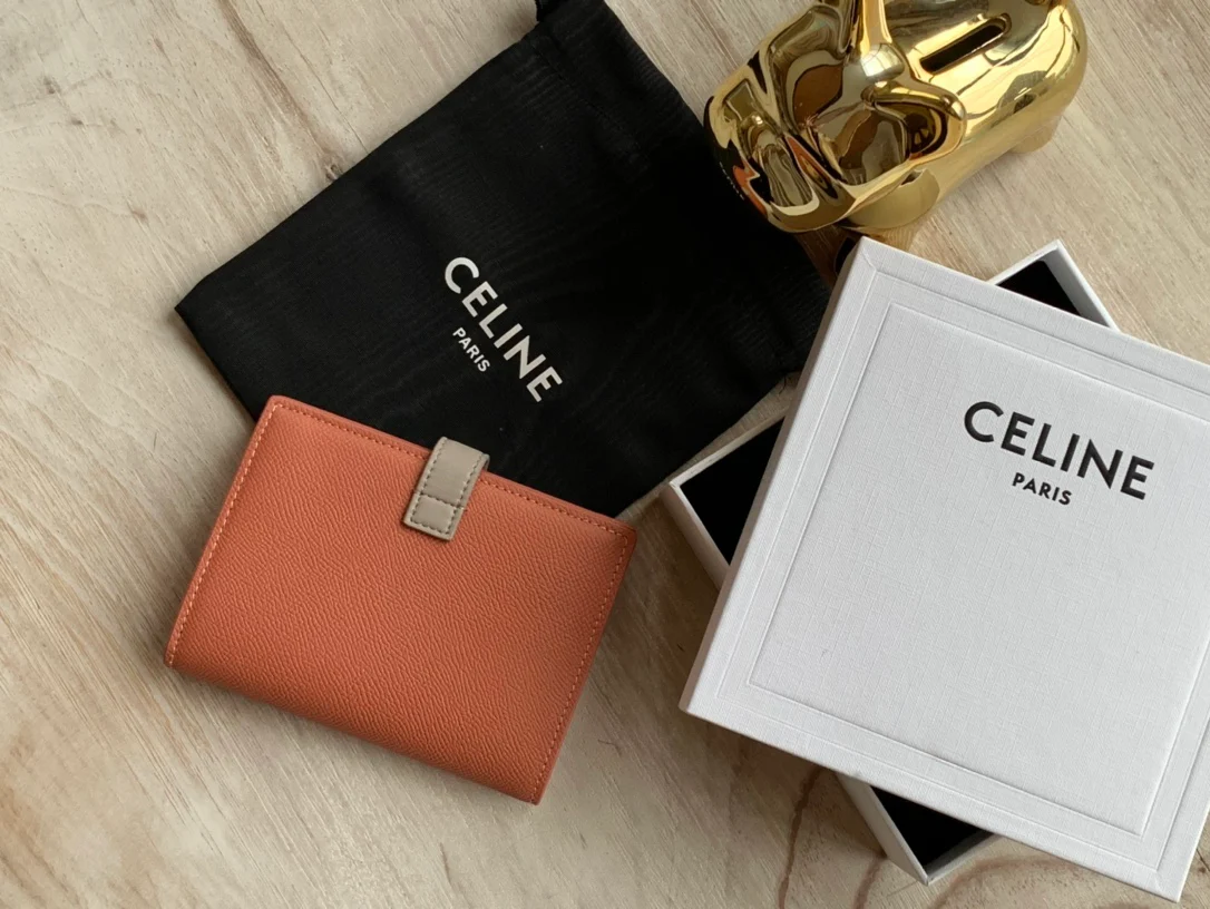 Кошелек Celine Strap из зернистой телячьей кожи - 5