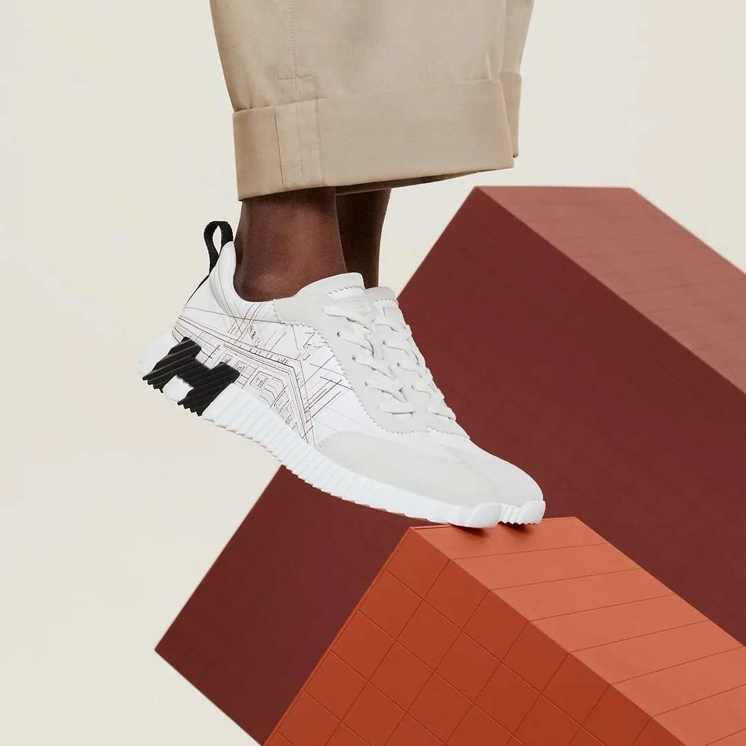 Простые повседневные туфли Hermes 2024 - белые