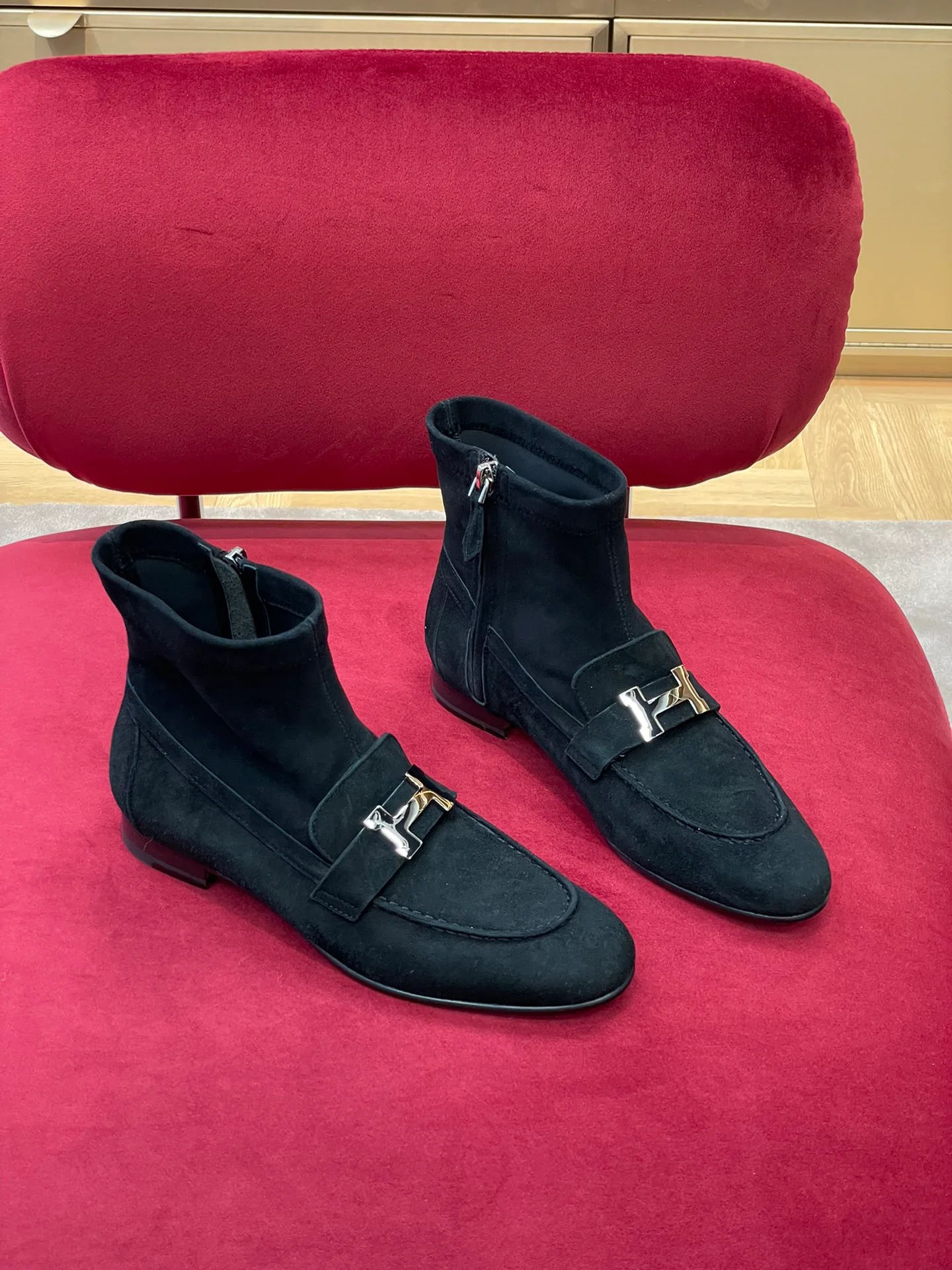 низкие замшевые лоферы Hermes