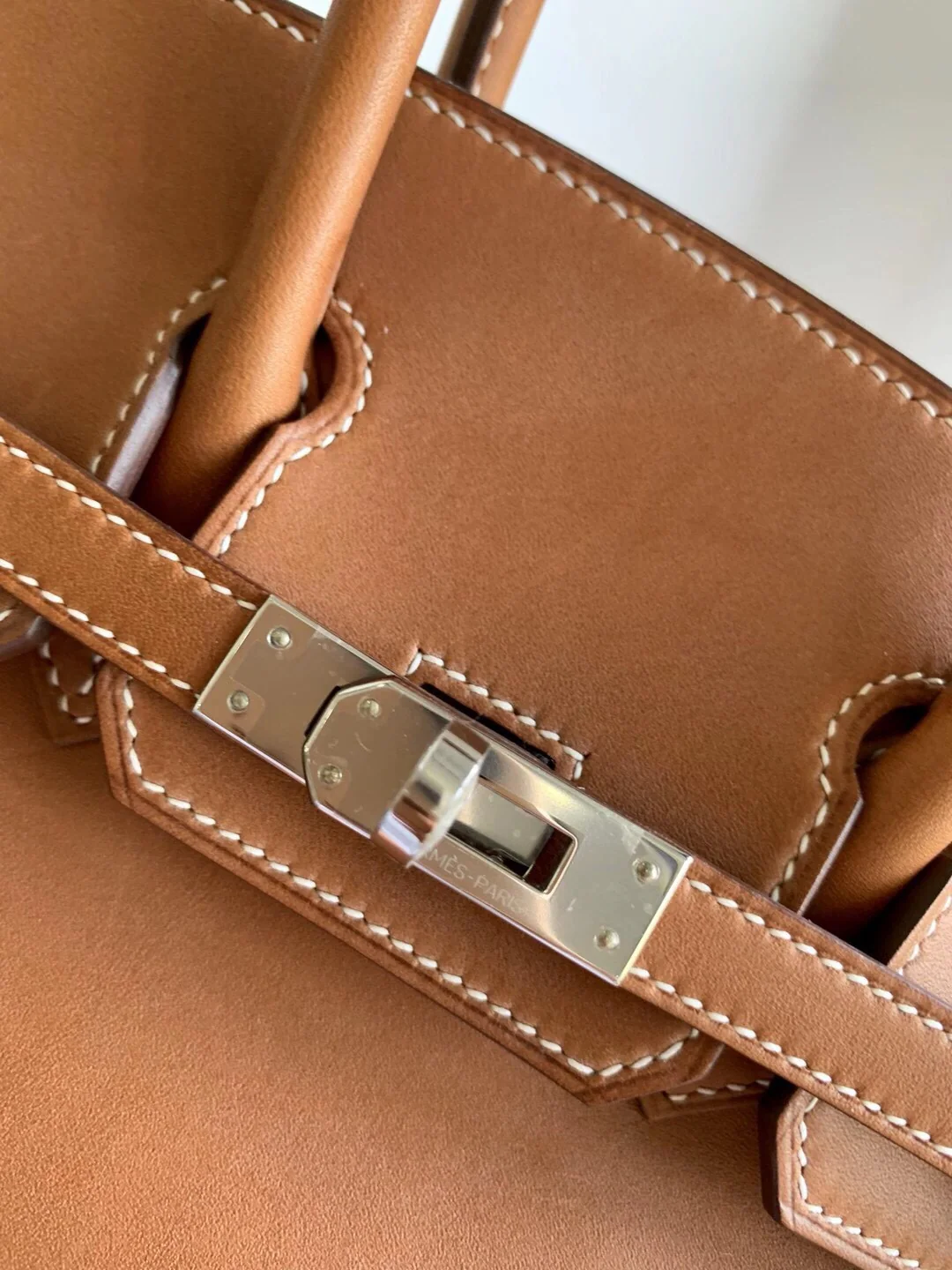 Сумка Hermes Birkin 25 из седельной кожи, серебряная пряжка Barenia 34.