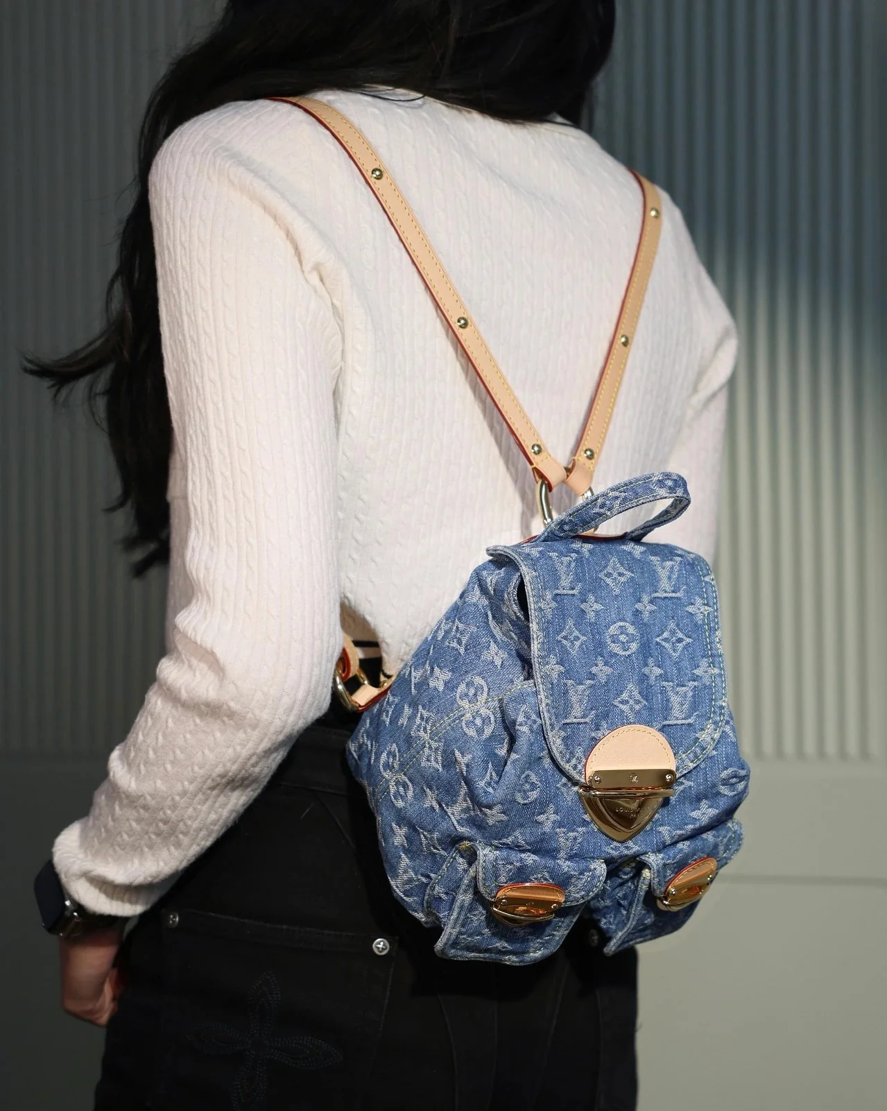 m46836-LV-venice Рюкзак из джинсовой ткани, синий