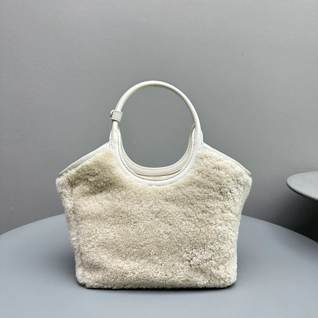 Сумка-тоут Miu Miu Ivy - овечья шерсть - маленькая - белая