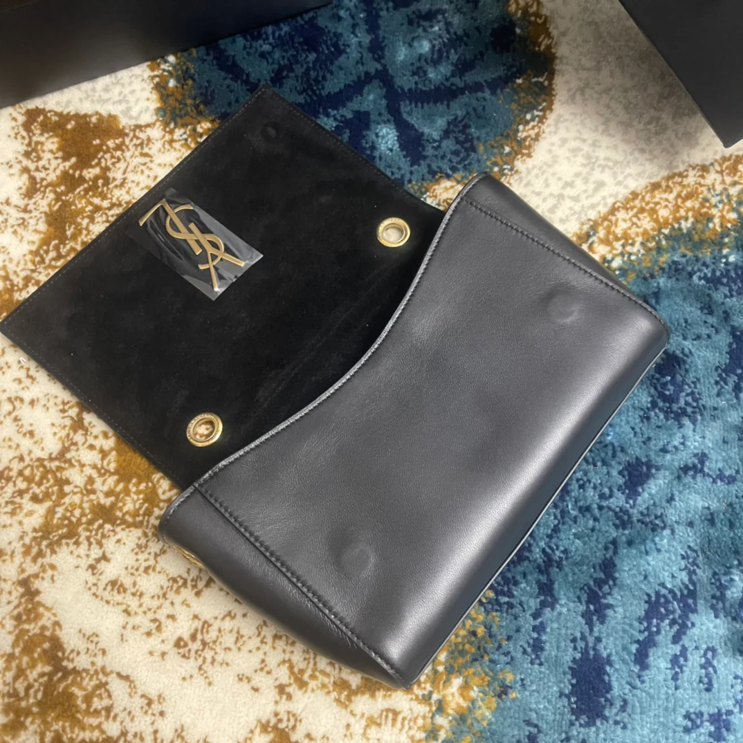 YSL-kate Double Bread - Тонкая овечья кожа - Черный - 22 см