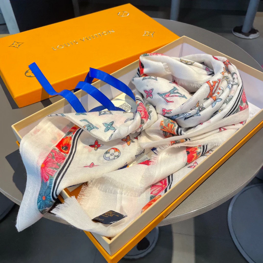 Шелковый шарф LV - 110-200 см - кашемир высшего качества (100%)