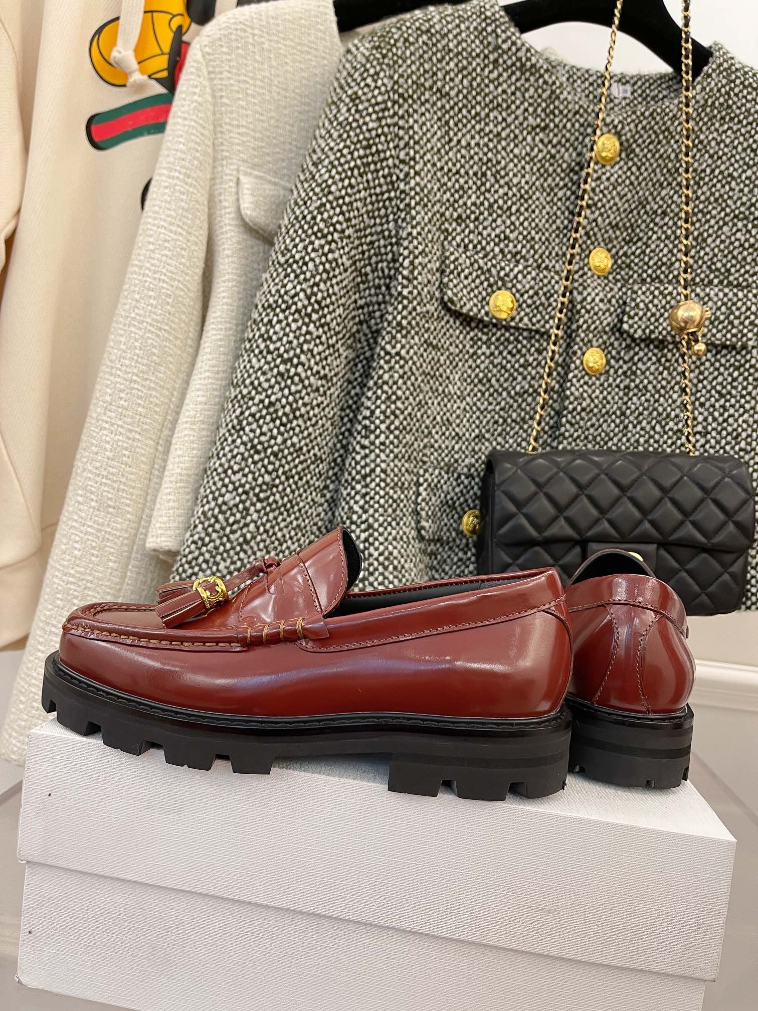 Обувь Celine - Celine - Лоферы с кисточками - Бордовые