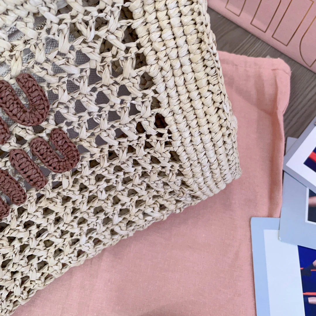 Miu Miu-5ba219-Летняя плетеная сумка-тоут