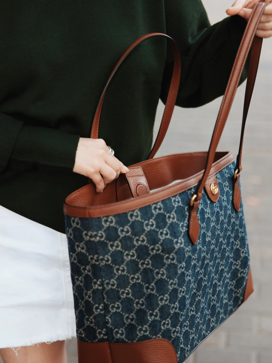 Gucci-丹宁系列托特包-牛仔帆布