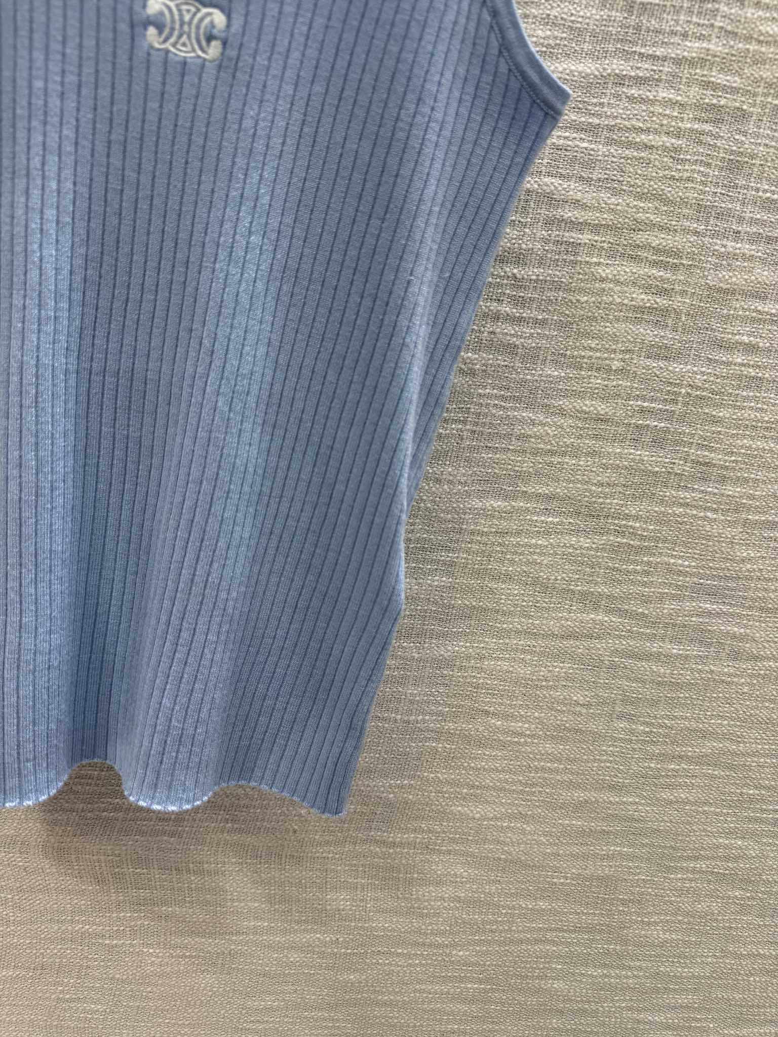 Вязаный жилет Celine-2403, синий