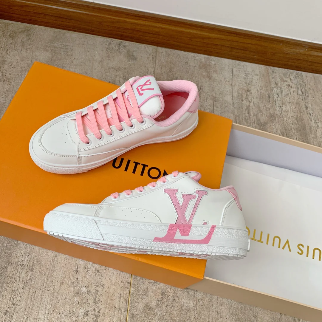 Кроссовки LV 2022 Must-Have - серия Charlie - белые и розовые