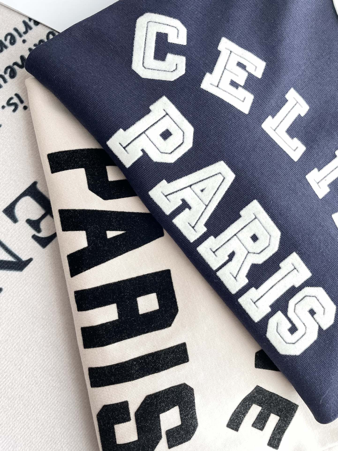 Футболка с коротким рукавом из хлопка с бархатным покрытием Celine-2404 - синяя