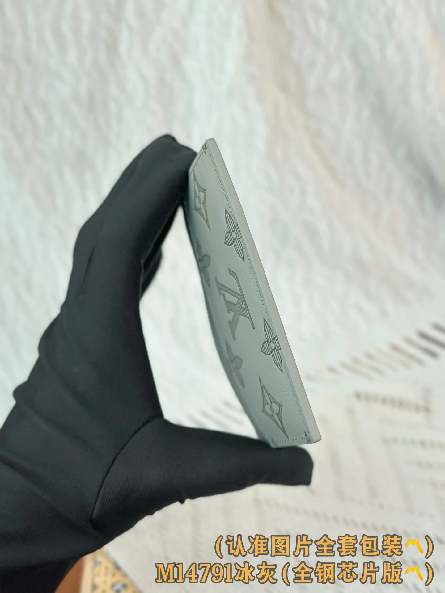 LV-m14791 — Двусторонняя визитная карточка — Ледяной серый