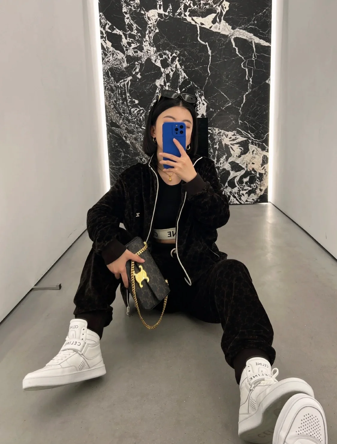 Celine - Новая сумка Celine Arc de Triomphe на цепочке - Кожа с монограммой - 1