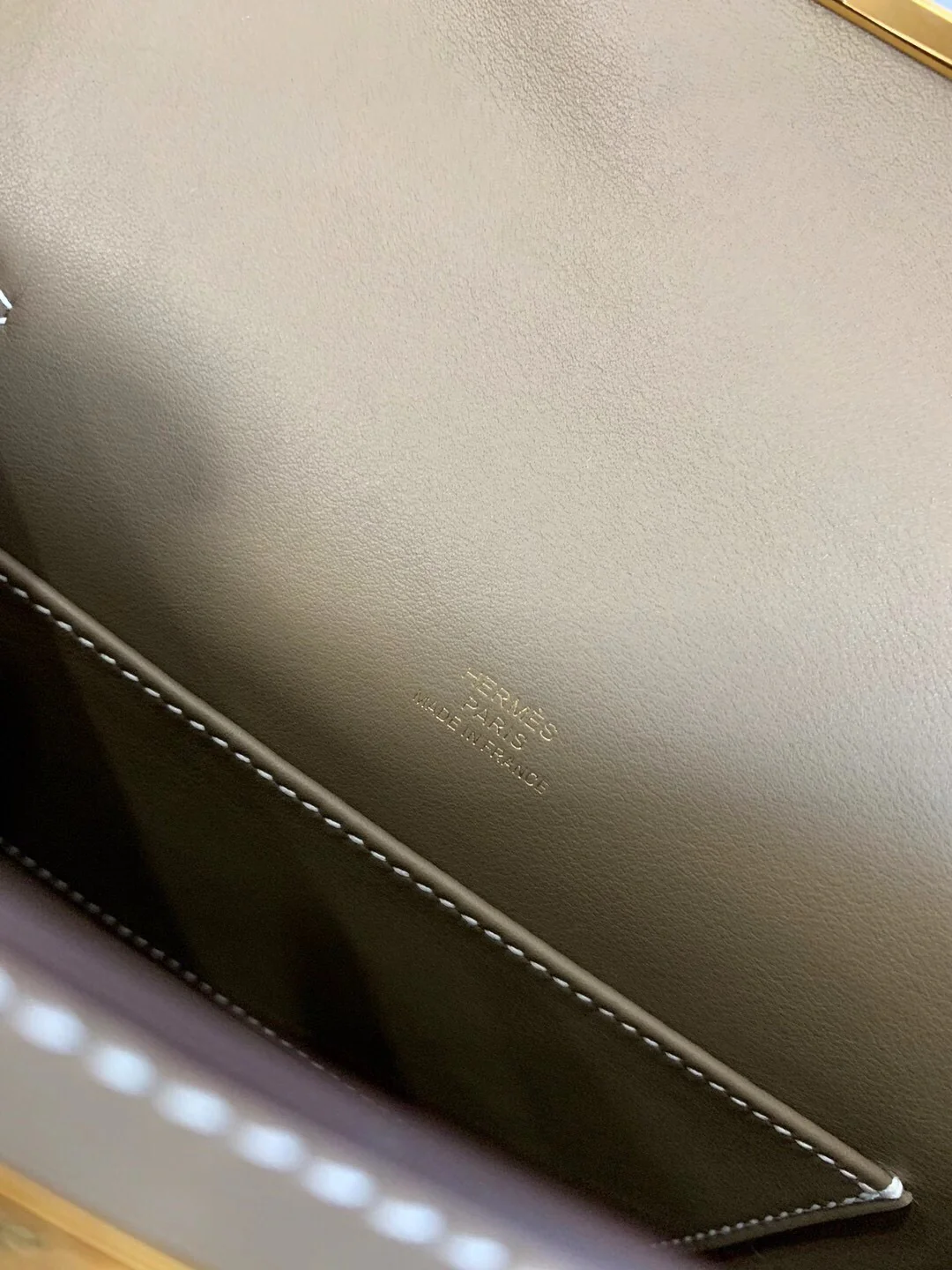 Hermes Kelly Mini 1st Generation 22 Swift Elephant Grey Gold Buckle