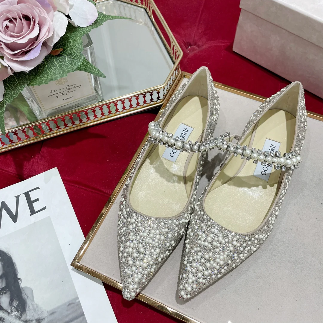 Jimmy - Жемчужное ожерелье - Туфли с острым носком - Балетки